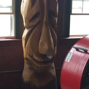 Wooden sculpture in JAFB Brewing