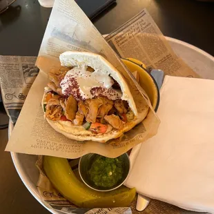 Shawarma Chicken Shawarma Pita Sandwich