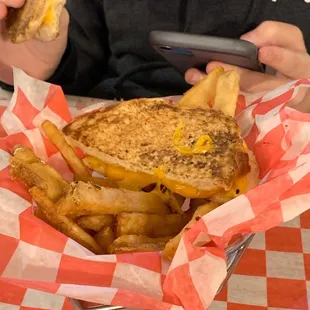 Kids grilled cheese and fries