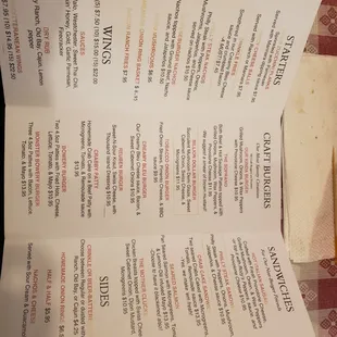 Inside menu