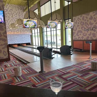 inside bowling alley