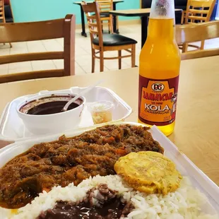 Legume with Jamaican Kola champagne soda in the background. All excellent!