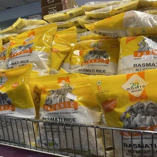 Non GMO and organic basmati rice, maybe a dollar more than a big box store