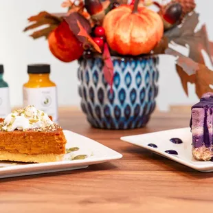 Pumpkin &amp; Ube cheesecake