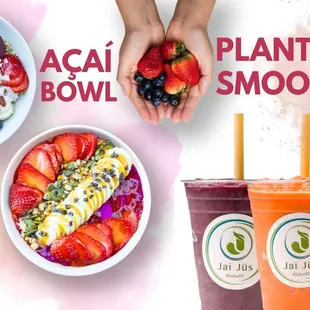 Best acai bowls and superfood plant-based smoothies in San Diego, made with quality ingredients, Chocho protein, and adaptogens