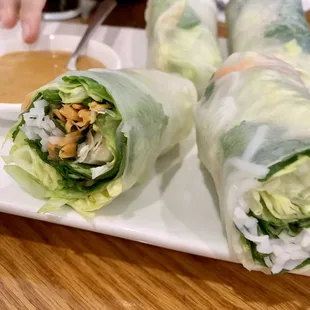 Fresh Rolls with peanut sauce and hoisin sauce