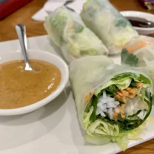 Fresh Rolls with peanut sauce and hoisin sauce