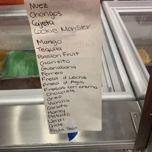 menu