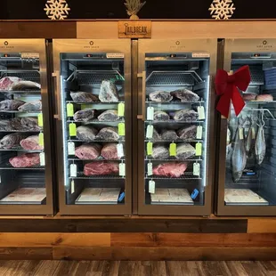More dry aged meats and fish for here or to go