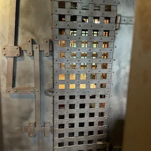 a metal door and window