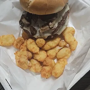 Mushroom Swiss double burger