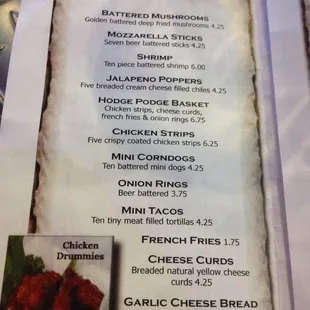 the menu