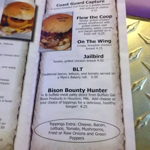 menu, burgers