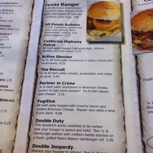 menu, burgers