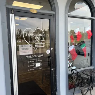 the front door of the restaurant