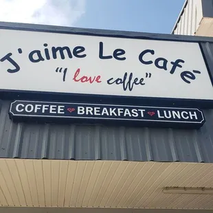 a sign for a coffee shop