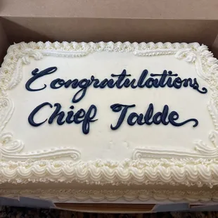 1/4" marble sheet cake with buttercream frosting. Look at that beautiful craftsmanship.