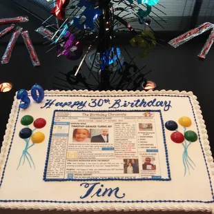 White almond 1/2 sheet of cake