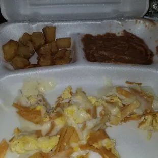 This was the serving of a migas plate...maybe 1 egg?  I thought it was a kids plate...very disappointed