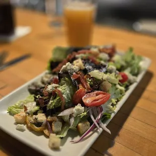 Bacon Gorgonzola Salad and hazy IPA.