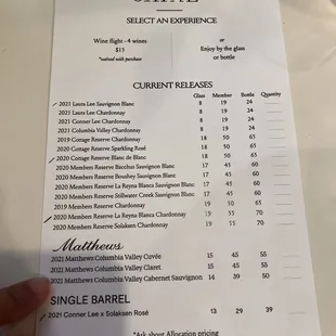 menu