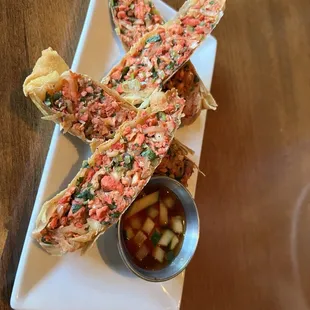 a plate of food on a table
