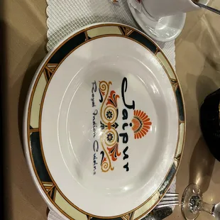 a plate with a name on it