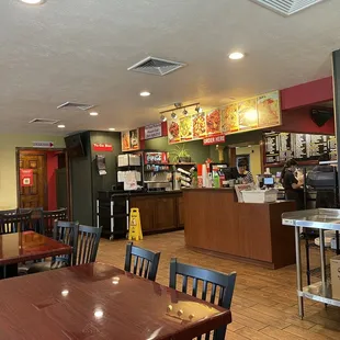 the inside of a restaurant