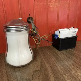 Bare wires at the table.