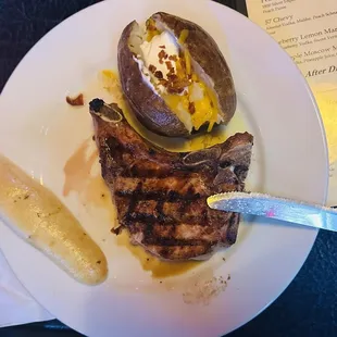 Juicy thick pork chop!