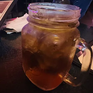 Gin bourbon, peach tea!