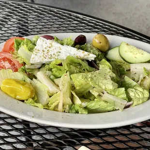 Half of the Greek Salad shared with hubby