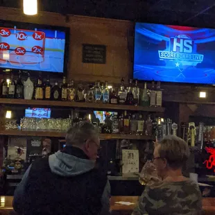 Plenty of televisions. Fully stocked bar.