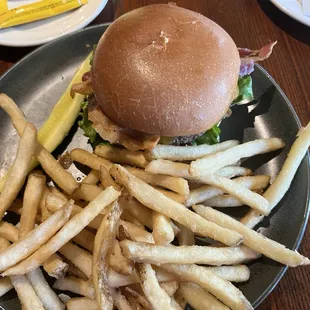 B1 bomber burger. It is made with beef brisket.