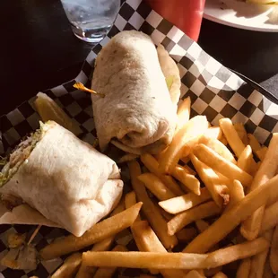 Fish wrap and fries