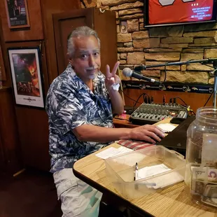 Rick D. On a Saturday night of Karaoke.