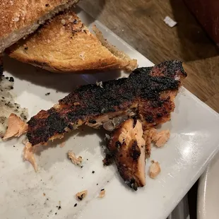Completely Burnt salmon.