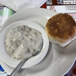 Biscuit and sausage gravy