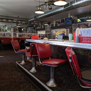 the interior of the diner