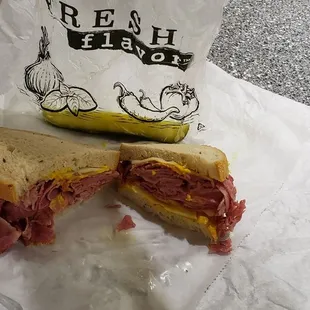 Reuben ×/ swiss and mustard and pickle