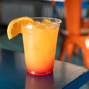 a glass of orange juice