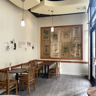 the interior of a coffee shop
