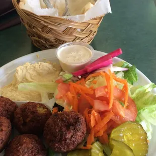 Falafel and hummus plate