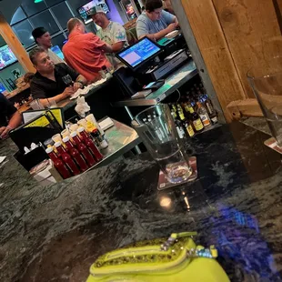 Everyone with empty glasses