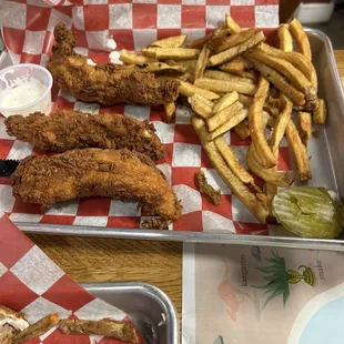 Chicken tenders and fries