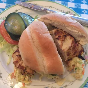 VERY good chicken which with house made slaw and pickles