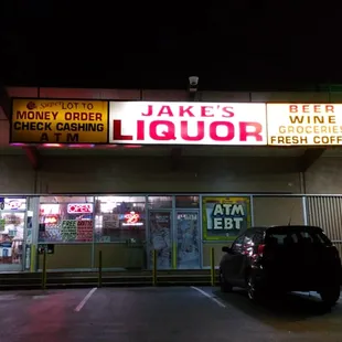 Outside in the front...