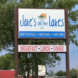 Jake's on the Lake sign