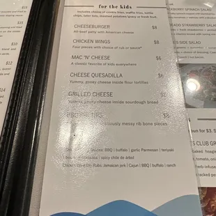 Menu-kids menu