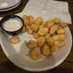 Cheese curds with ranch. Delicious!